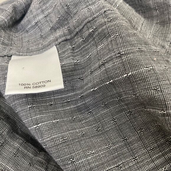 ROWM  Button Down collar shirt Men’s XL gray bloke core textured Geometric - Picture 7 of 8